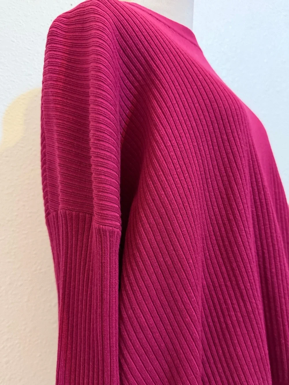 lululemon athletica cotton blend Ribbed Crew Sweater in wild berry
